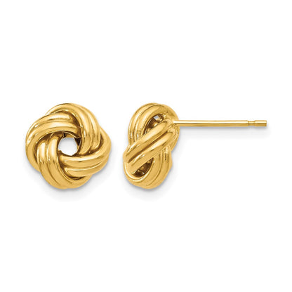 10K Yellow Gold Polished Love Knot Post Earrings