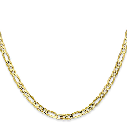 26 Inch 10K 4mm Concave Open Figaro Chain Necklace