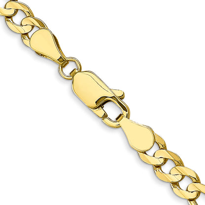 18 Inch 10K 4.5mm Concave Open Figaro Chain Necklace