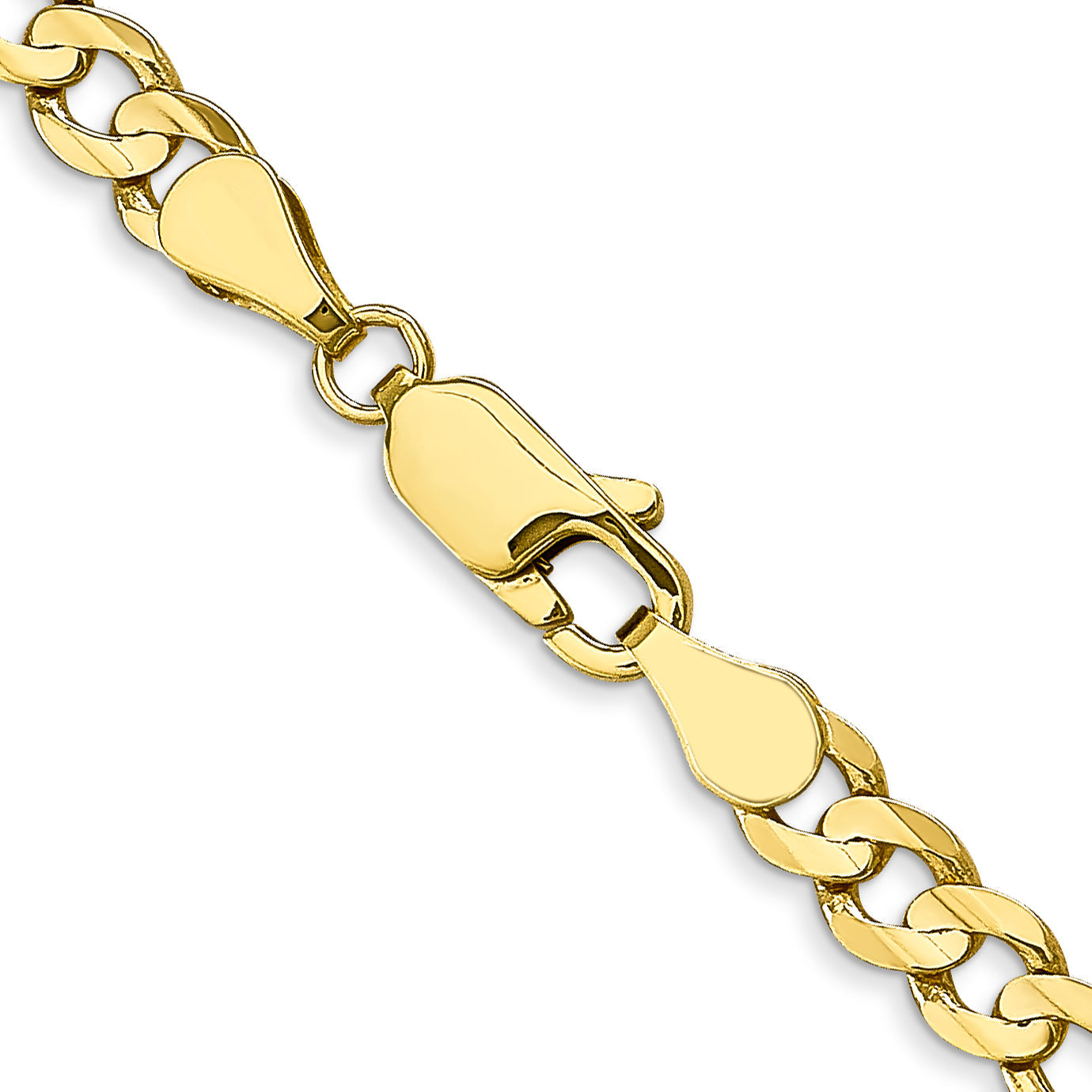 26 Inch 10K 4.5mm Concave Open Figaro Chain Necklace