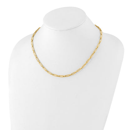 10K Yellow Gold Polished Flat Oval Link Necklace