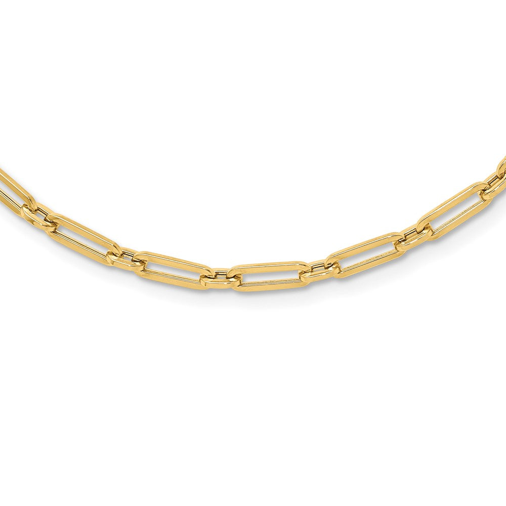 10K Yellow Gold Polished Flat Oval Link Necklace
