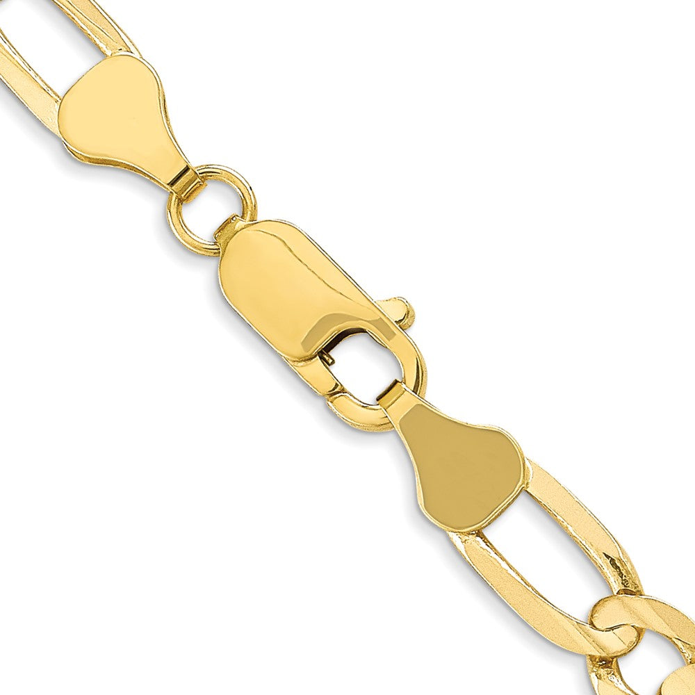 22 Inch 10K 6mm Concave Open Figaro Chain Necklace