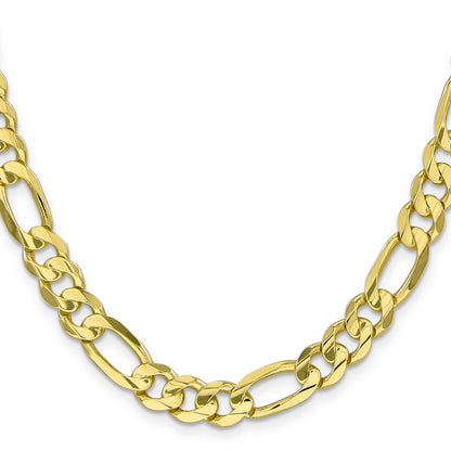 22 Inch 10K 8.75mm Concave Open Figaro Chain Necklace