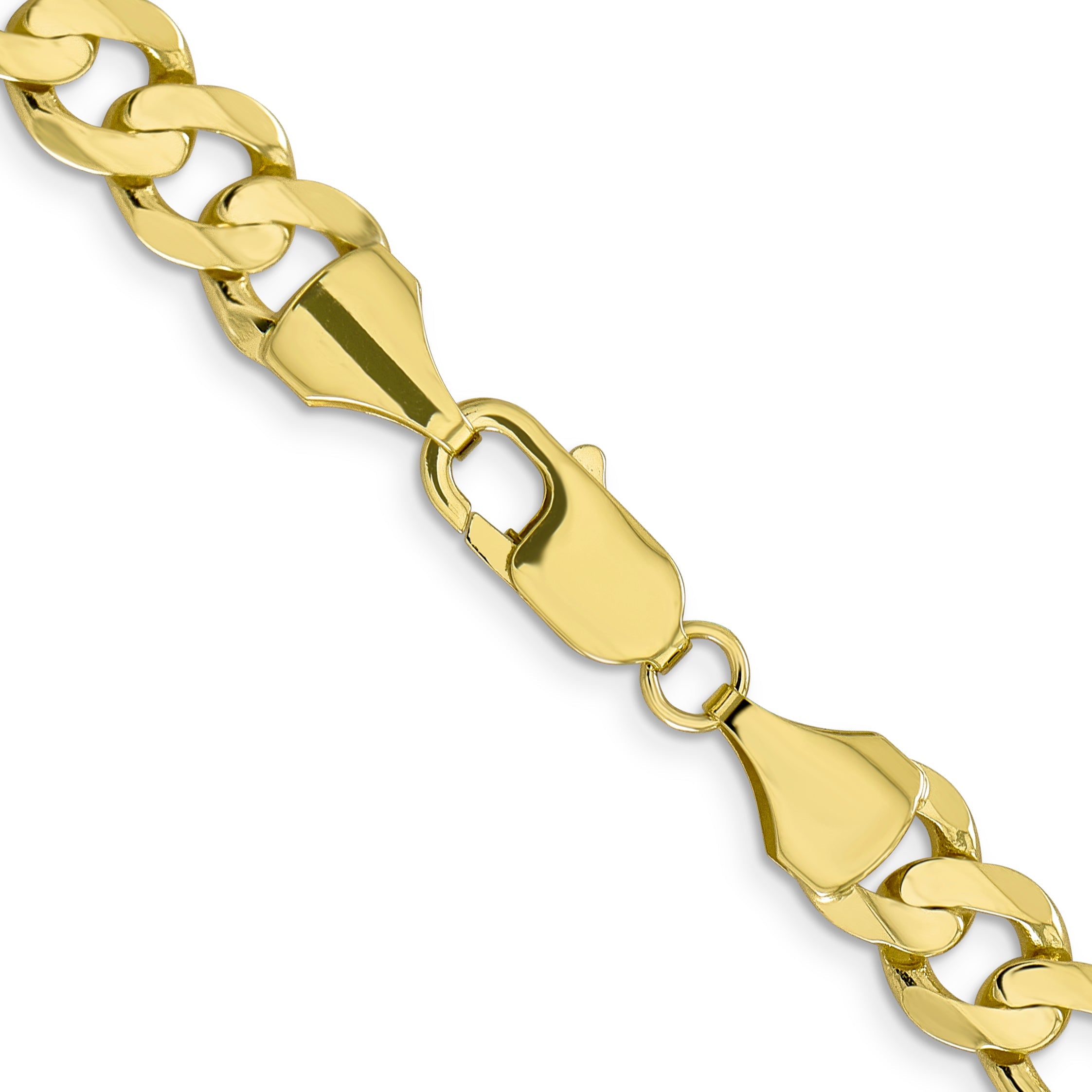 24 Inch 10K 8.75mm Concave Open Figaro Chain Necklace