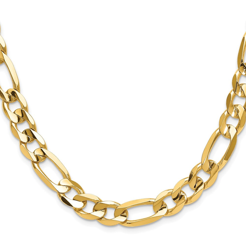 26 Inch 10K 10mm Concave Open Figaro Chain Necklace