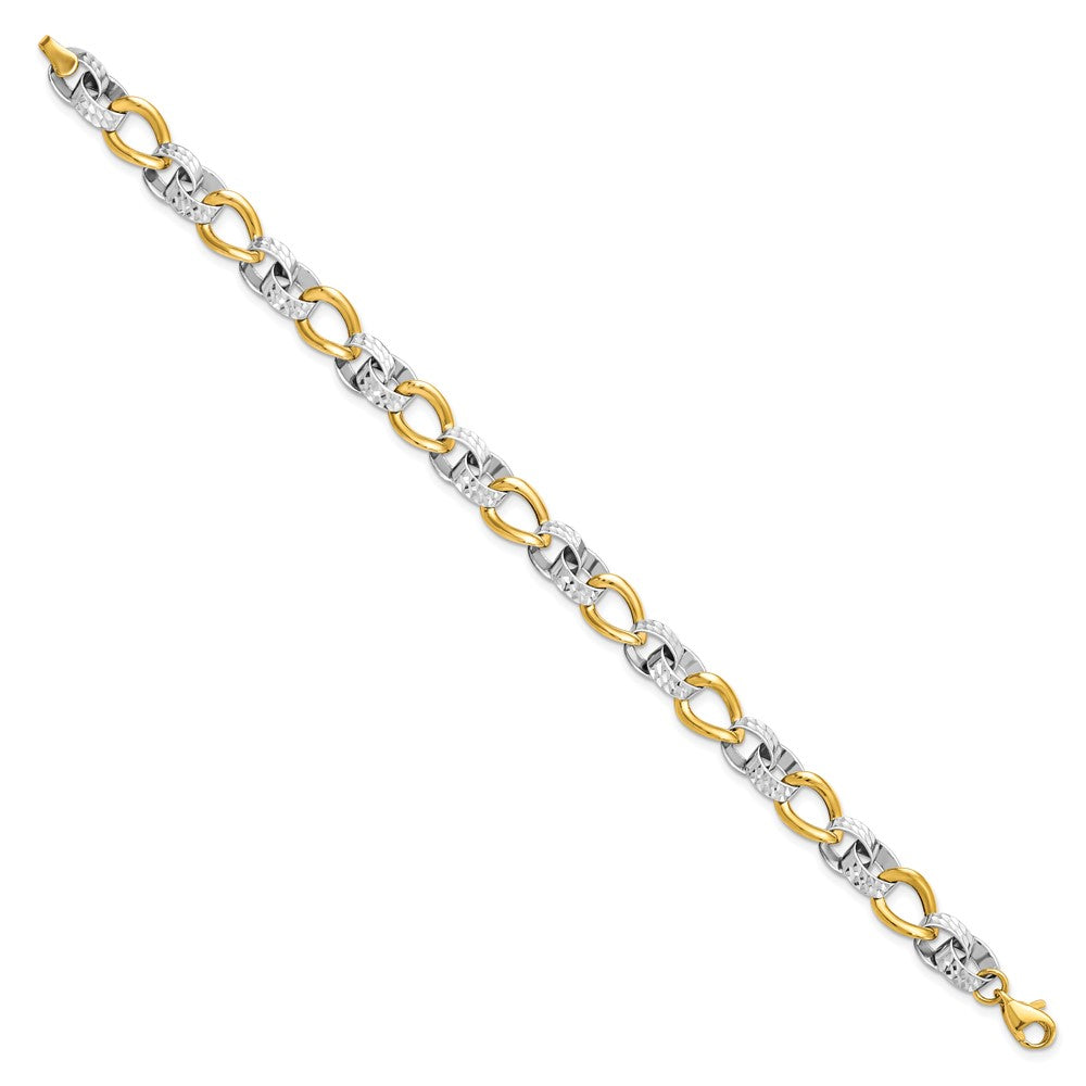 7.5 Inch 10K Two-Tone Polished And D/C Link Bracelet