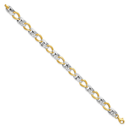7.5 Inch 10K Two-Tone Polished And D/C Link Bracelet