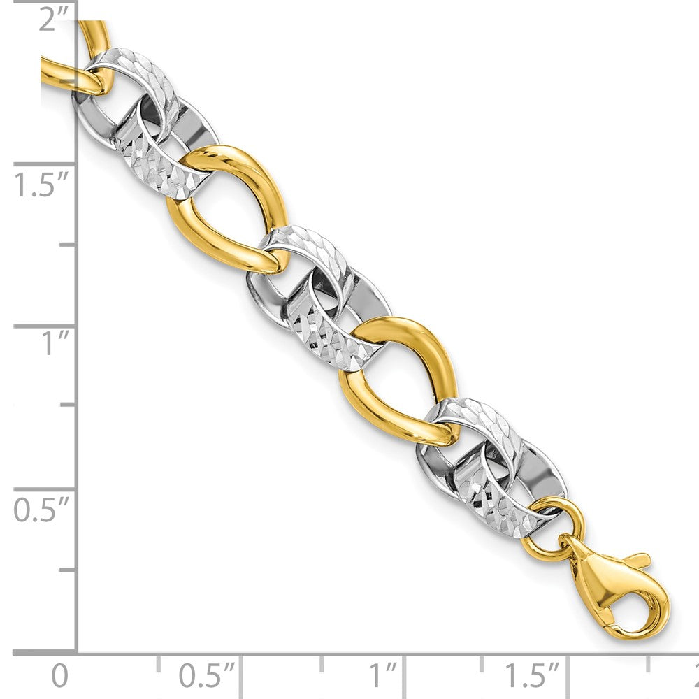 7.5 Inch 10K Two-Tone Polished And D/C Link Bracelet