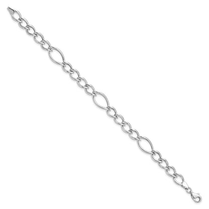 7.5 Inch 10K White Gold Polished Link Bracelet