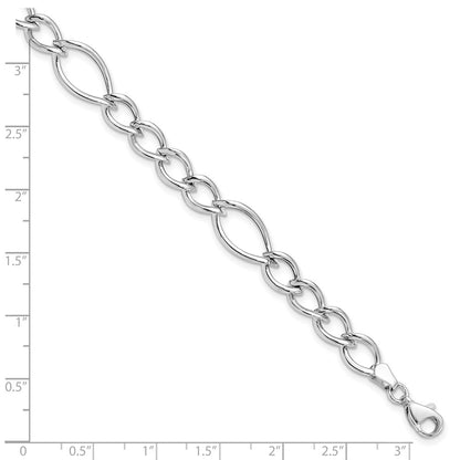 7.5 Inch 10K White Gold Polished Link Bracelet