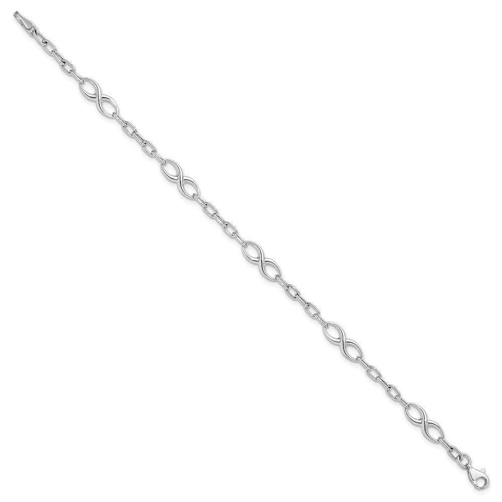 7.5 Inch 10K White Gold Polished Link Bracelet