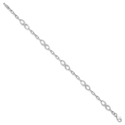 7.5 Inch 10K White Gold Polished Link Bracelet