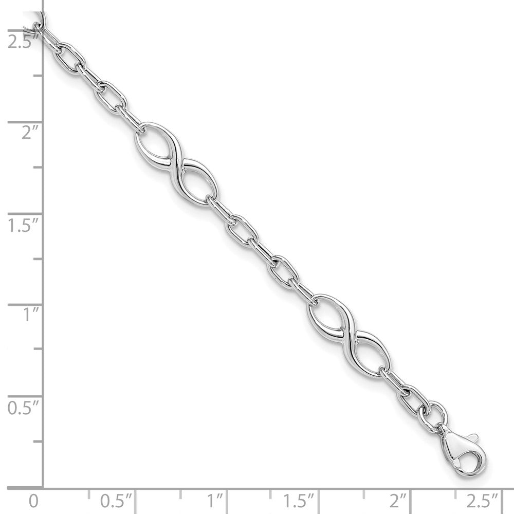 7.5 Inch 10K White Gold Polished Link Bracelet