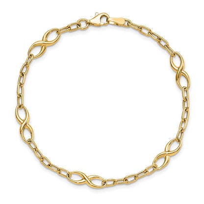10K Yellow Gold Polished Link Bracelet