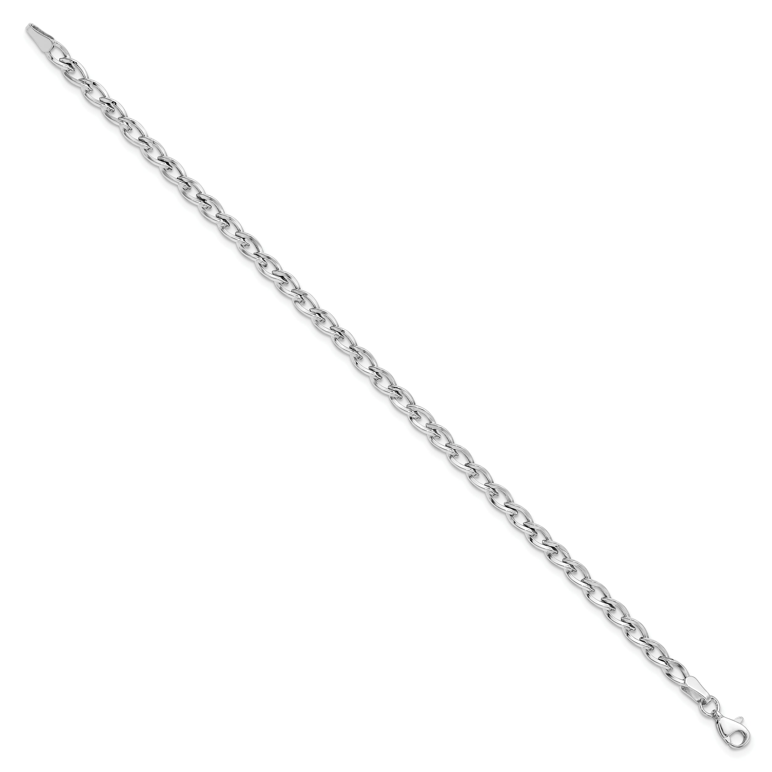 7.5 Inch 10K White Gold Polished Link Bracelet