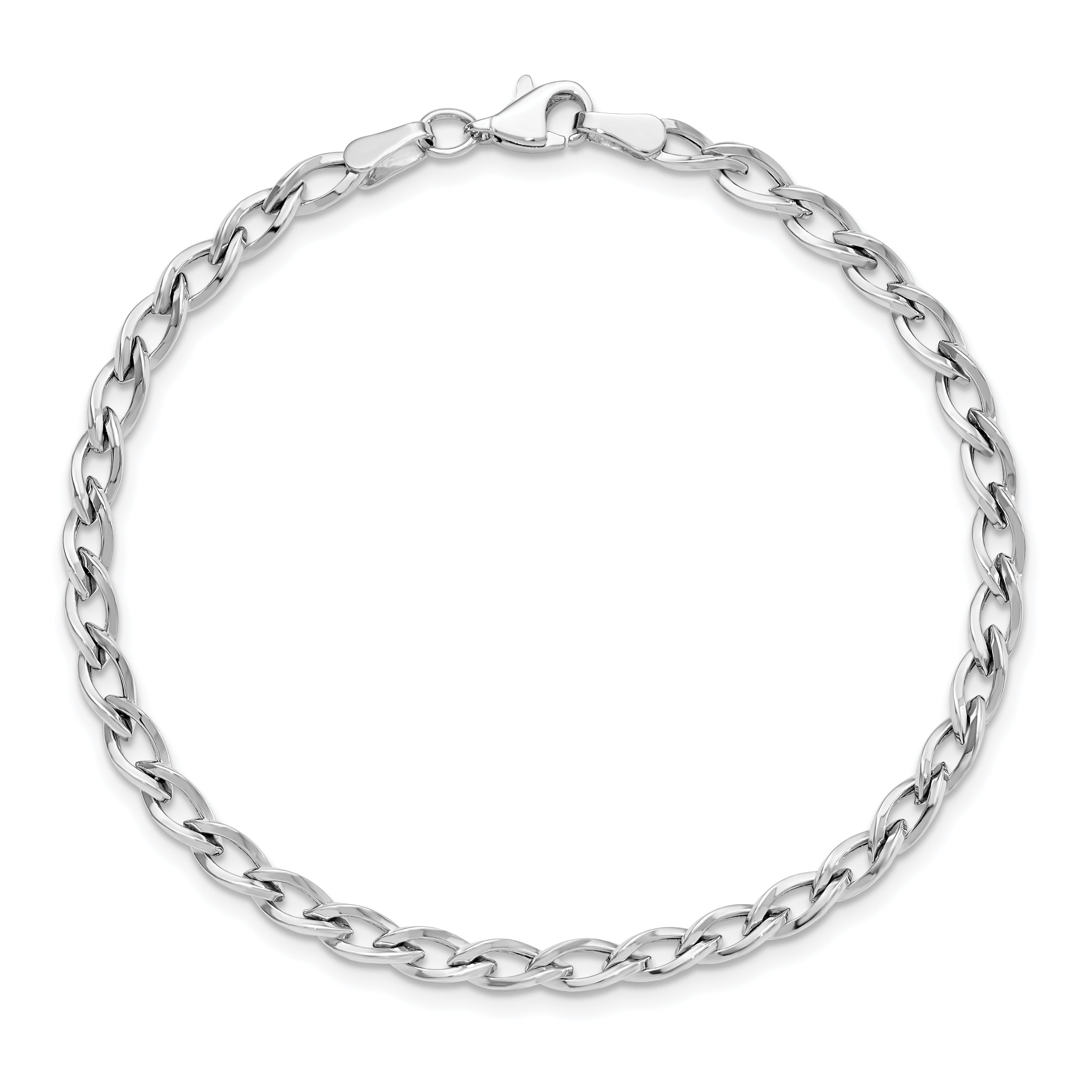 7.5 Inch 10K White Gold Polished Link Bracelet