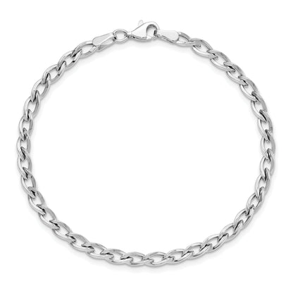 7.5 Inch 10K White Gold Polished Link Bracelet