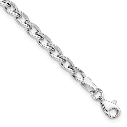 7.5 Inch 10K White Gold Polished Link Bracelet