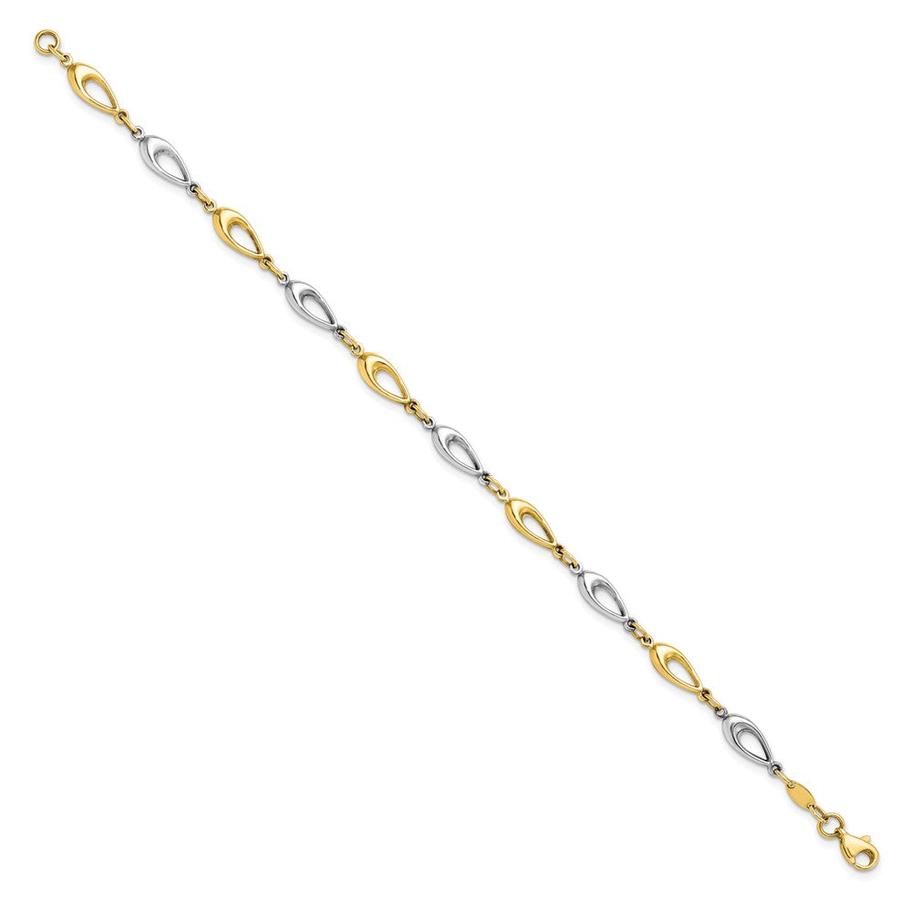7.5 Inch 10K Two-Tone Polished Bracelet