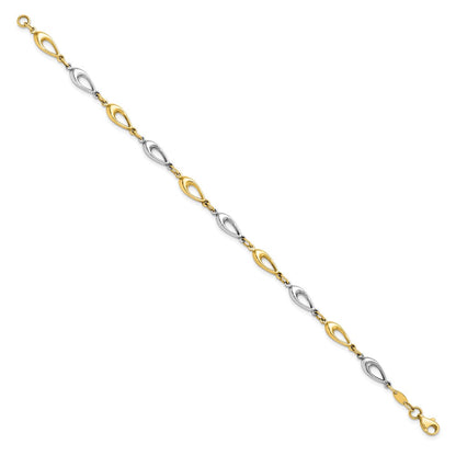 7.5 Inch 10K Two-Tone Polished Bracelet