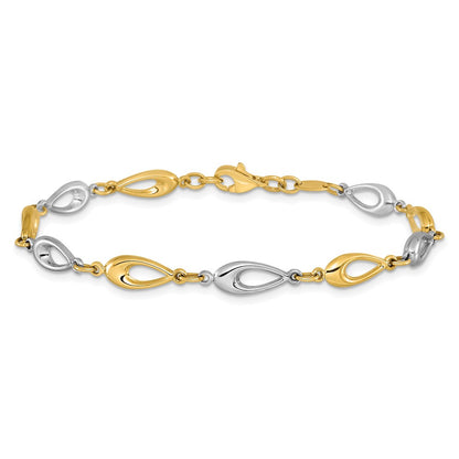 7.5 Inch 10K Two-Tone Polished Bracelet