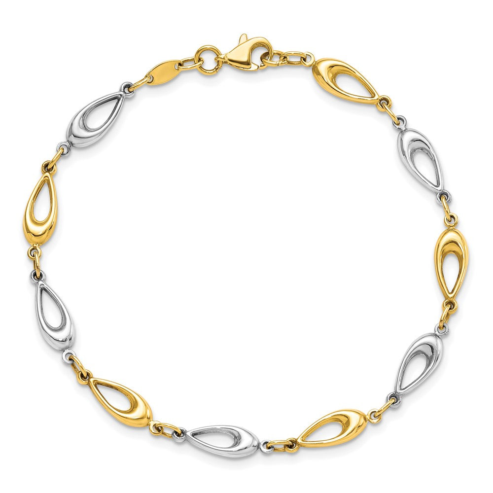 7.5 Inch 10K Two-Tone Polished Bracelet
