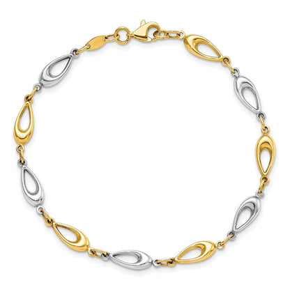 7.5 Inch 10K Two-Tone Polished Bracelet