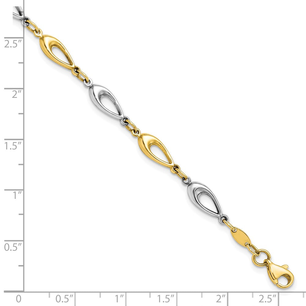 7.5 Inch 10K Two-Tone Polished Bracelet