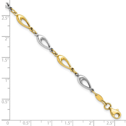7.5 Inch 10K Two-Tone Polished Bracelet
