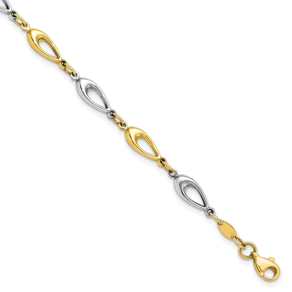 7.5 Inch 10K Two-Tone Polished Bracelet