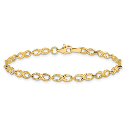 7 Inch 10K Polished And D/C Bracelet