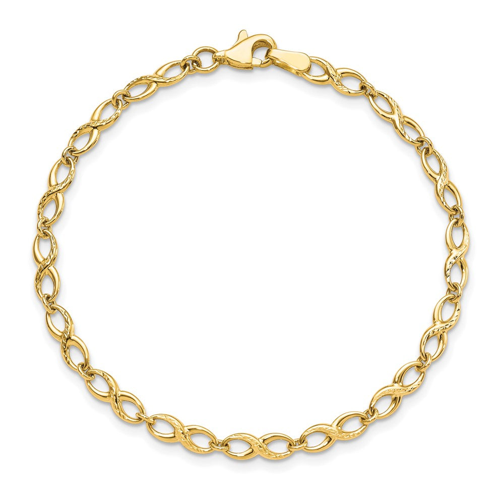 7 Inch 10K Polished And D/C Bracelet