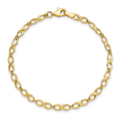 7 Inch 10K Polished And D/C Bracelet