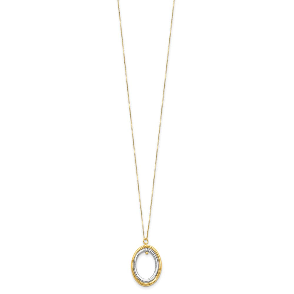 10K Two-Tone Polished Oval Necklace