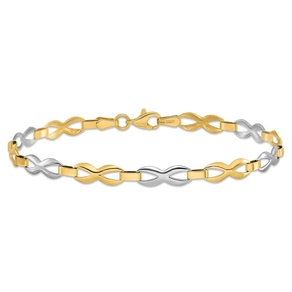 7.5 Inch 10K Two-Tone Polished Bracelet