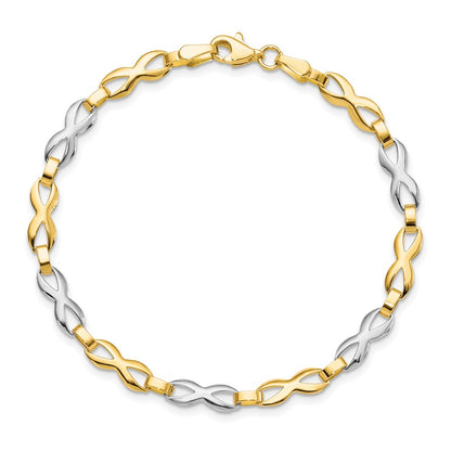 7.5 Inch 10K Two-Tone Polished Bracelet