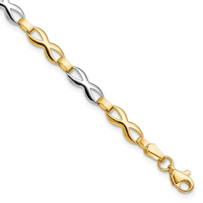 7.5 Inch 10K Two-Tone Polished Bracelet