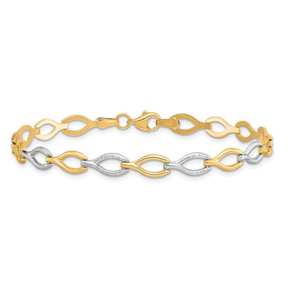 7.5 Inch 10K Two-Tone Polished D/C Bracelet