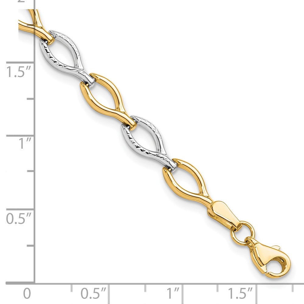 7.5 Inch 10K Two-Tone Polished D/C Bracelet