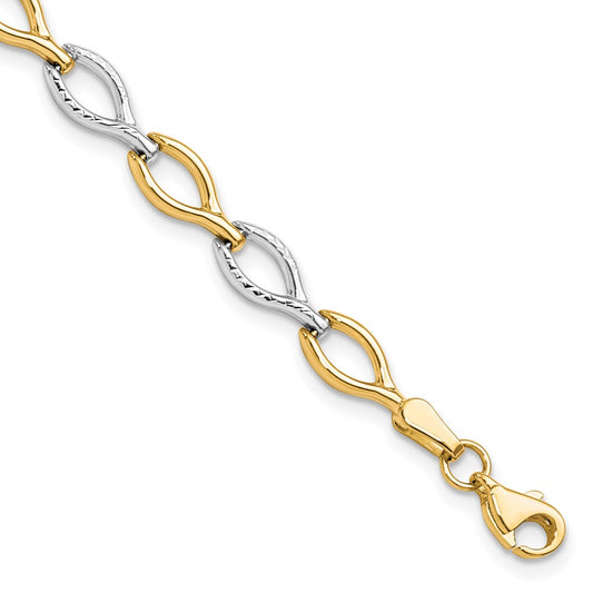 7.5 Inch 10K Two-Tone Polished D/C Bracelet