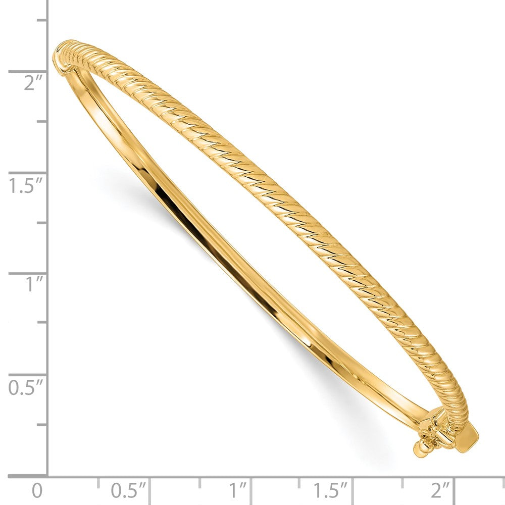 10K Yellow Gold Polished Textured Bangle
