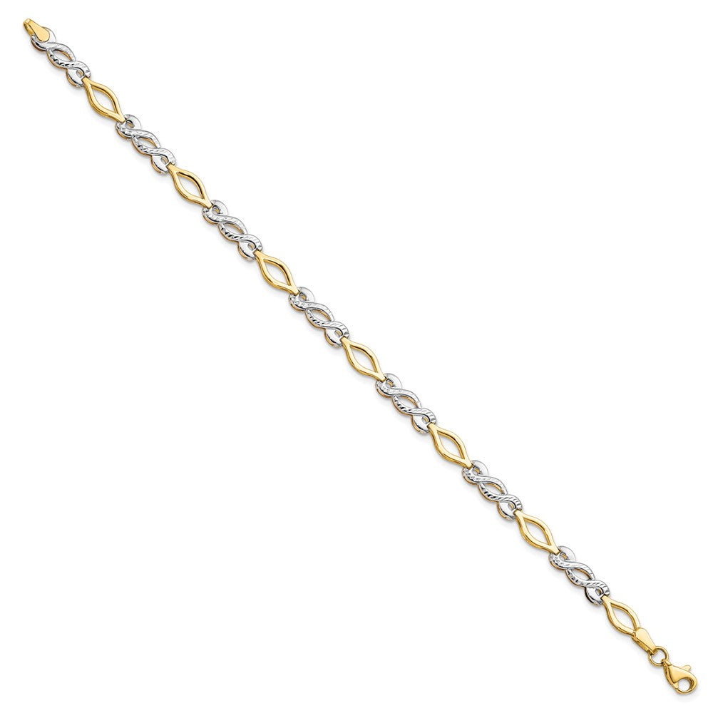 7.5 Inch 10K Two-Tone Polished D/C Bracelet