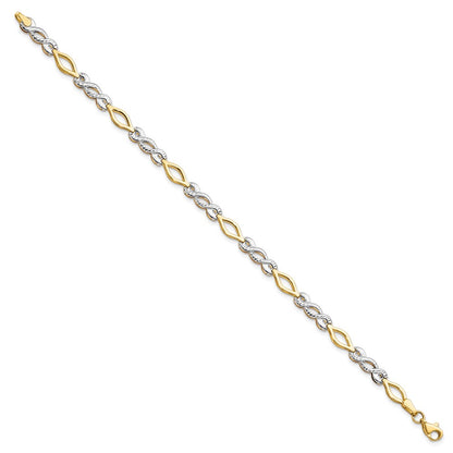 7.5 Inch 10K Two-Tone Polished D/C Bracelet