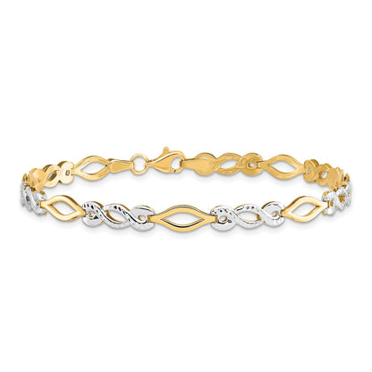 7.5 Inch 10K Two-Tone Polished D/C Bracelet