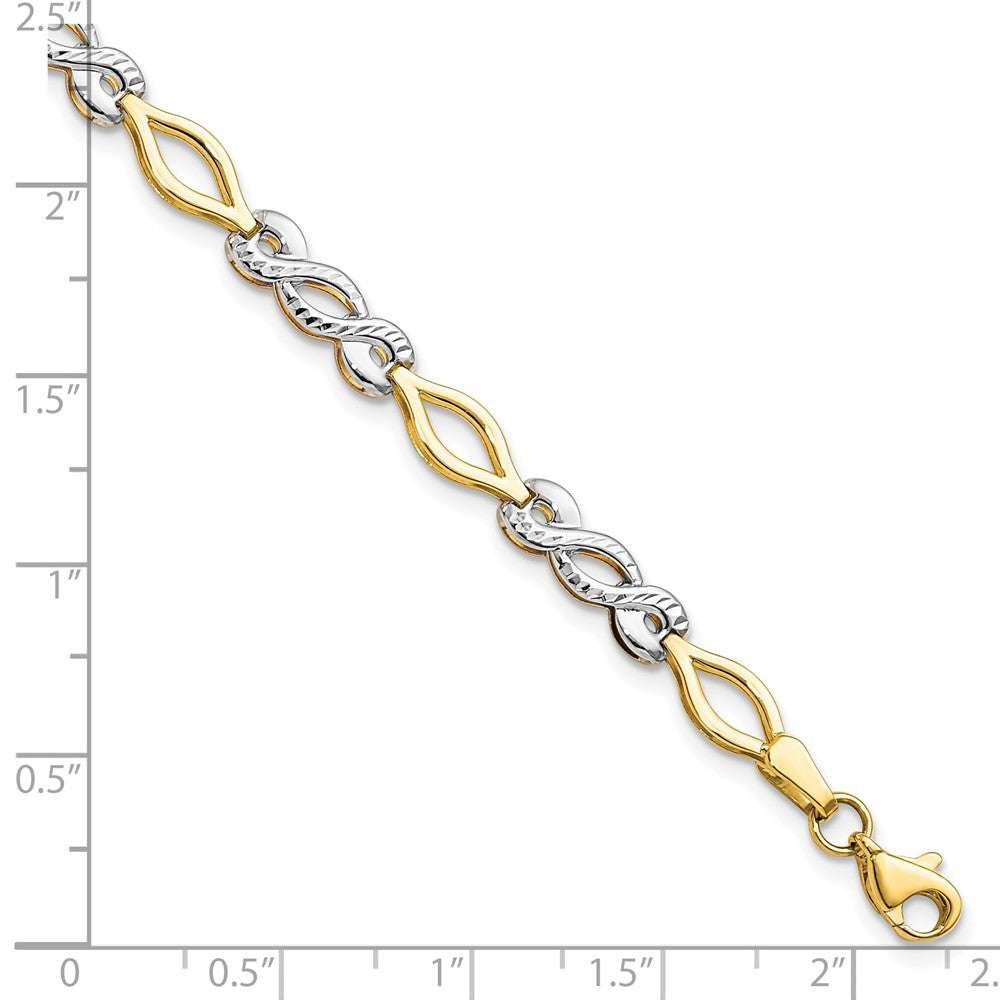 7.5 Inch 10K Two-Tone Polished D/C Bracelet