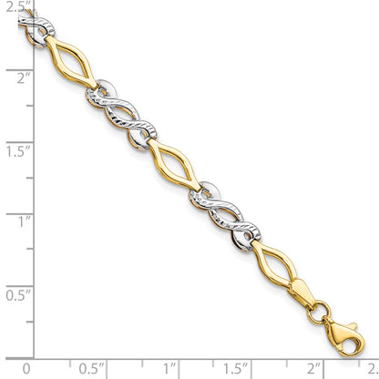 7.5 Inch 10K Two-Tone Polished D/C Bracelet