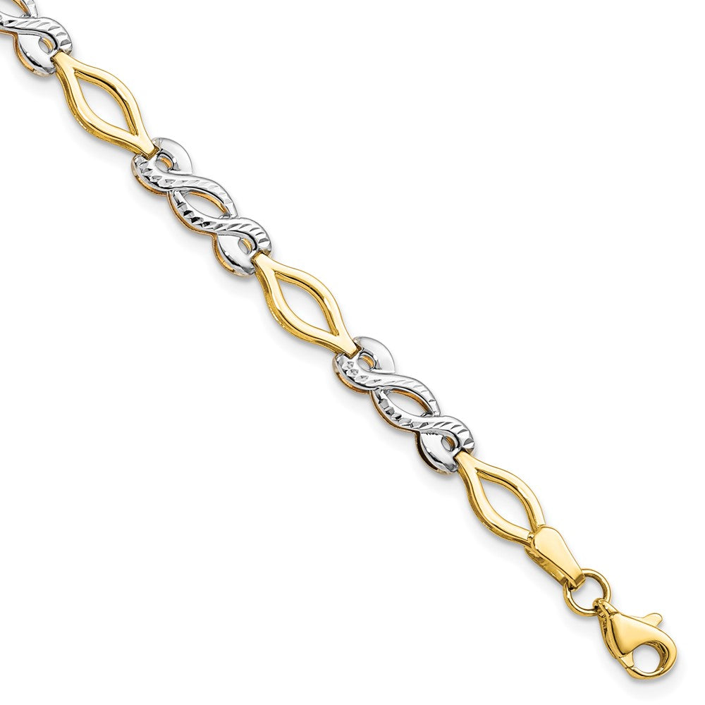 7.5 Inch 10K Two-Tone Polished D/C Bracelet