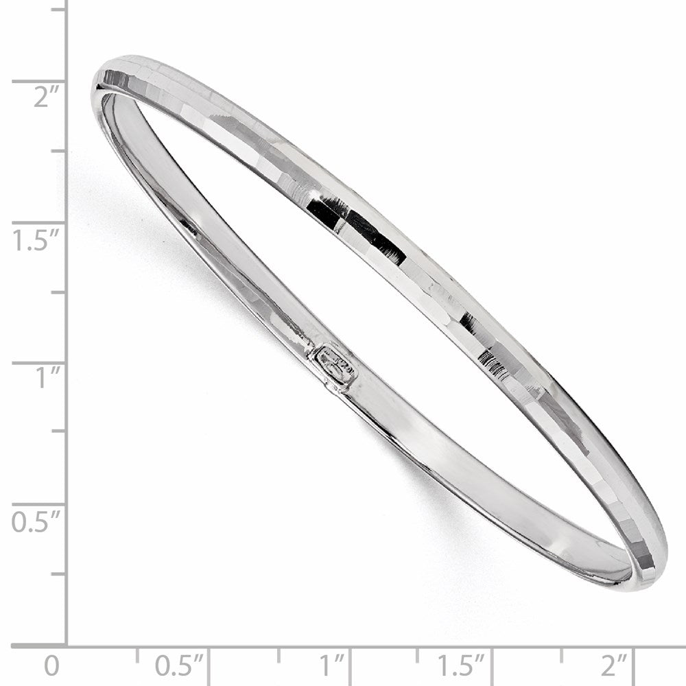 10K White Gold Polished Bangle