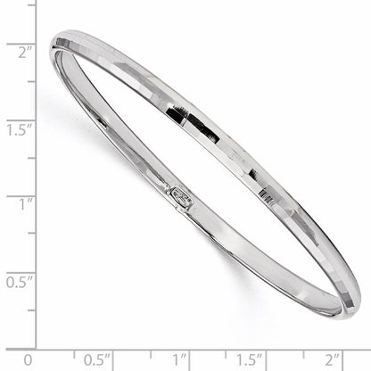 10K White Gold Polished Bangle